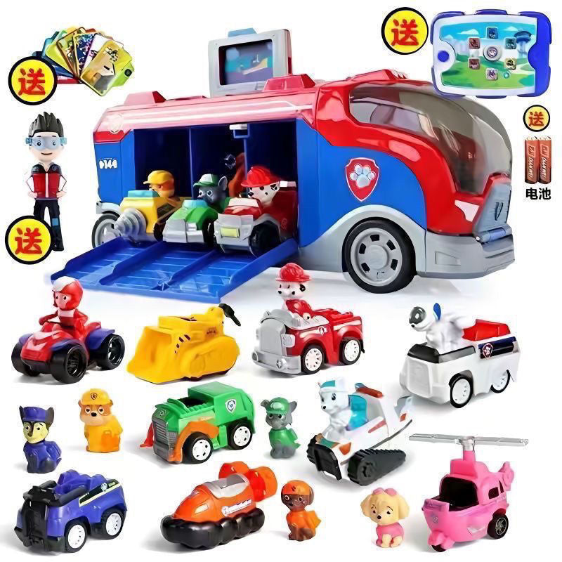 PIGG Wangwang Patrol Children's Toy Wangwang Patrol Rescue Bus Watchtower Headquarters Full Set Inertia Car Bus