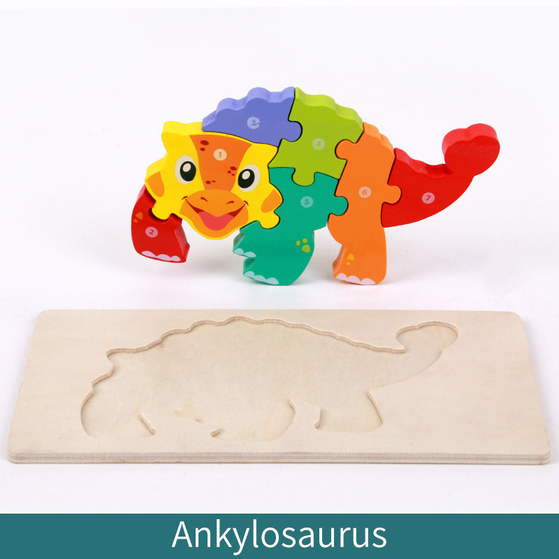 Wooden Children's Educational Toys 4-6 Wooden Animal Traffic Shape Matching 3D Montessori Colorful Shape Learning Puzzle, Preschool Education Toys Gifts for Boys Girls