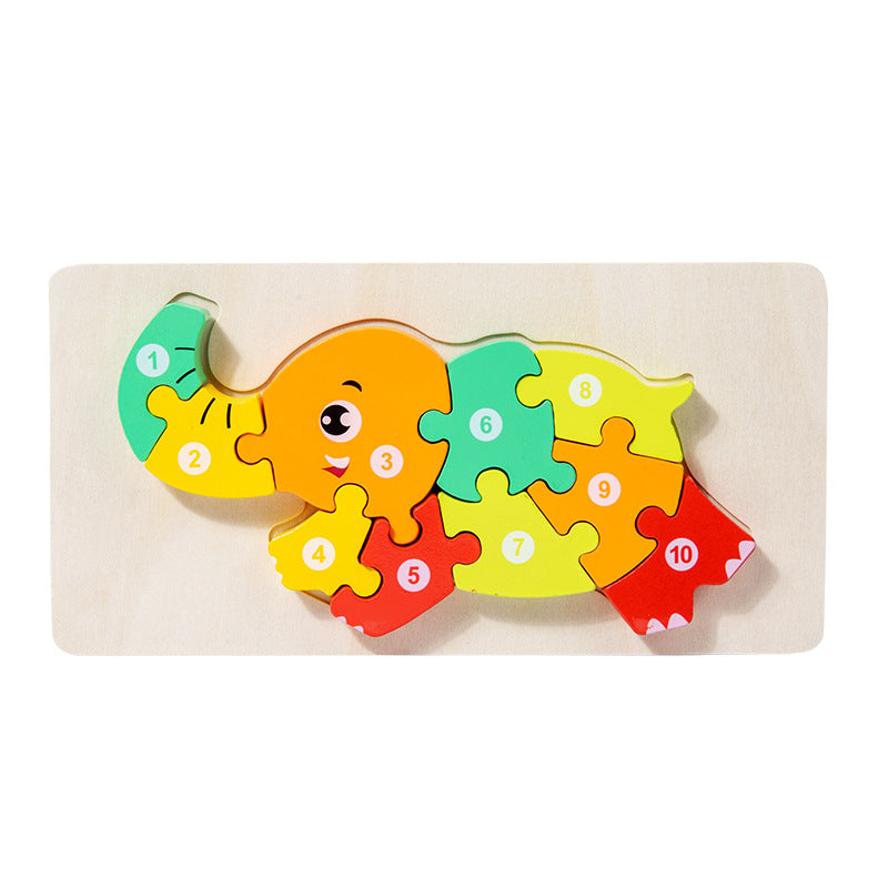 Wooden Children's Educational Toys 4-6 Wooden Animal Traffic Shape Matching 3D Montessori Colorful Shape Learning Puzzle, Preschool Education Toys Gifts for Boys Girls