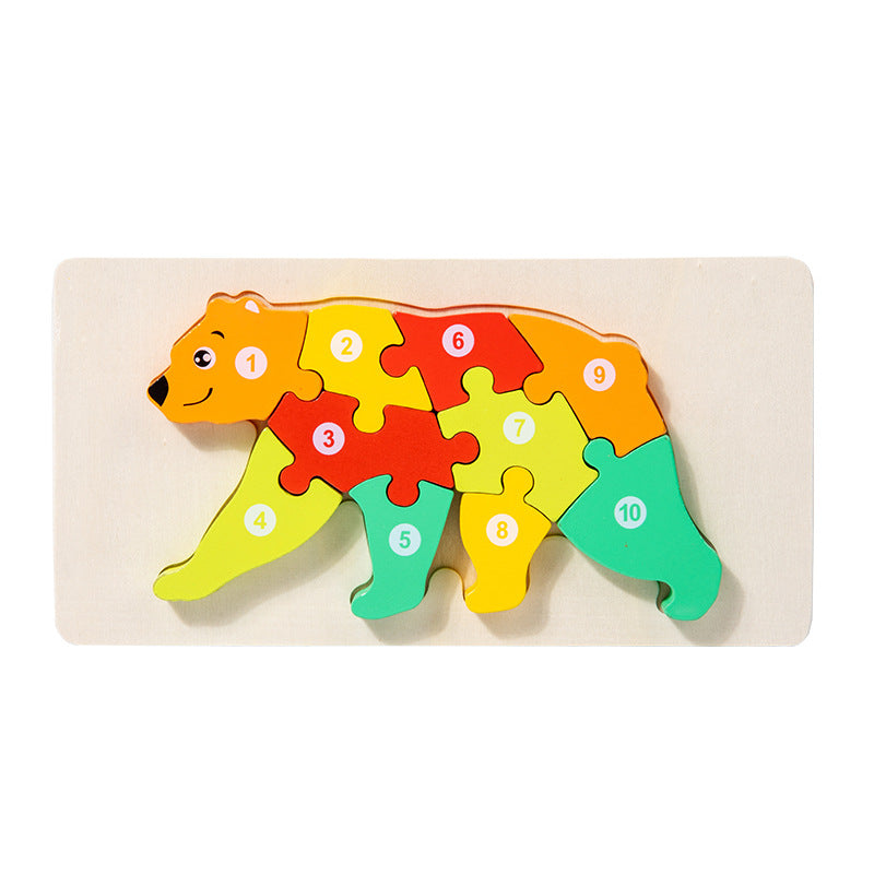 Wooden Children's Educational Toys 4-6 Wooden Animal Traffic Shape Matching 3D Montessori Colorful Shape Learning Puzzle, Preschool Education Toys Gifts for Boys Girls