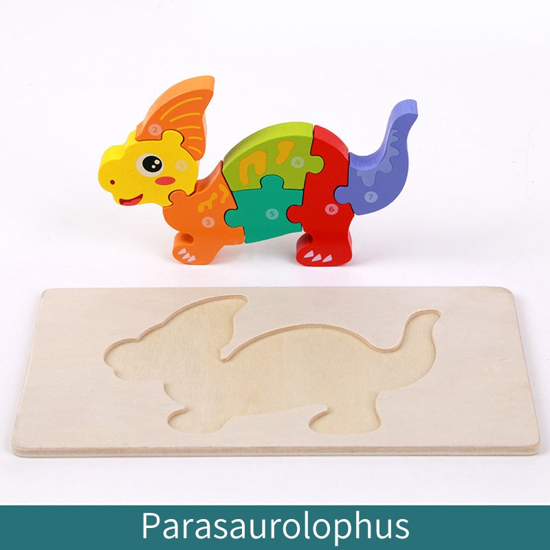 Wooden Children's Educational Toys 4-6 Wooden Animal Traffic Shape Matching 3D Montessori Colorful Shape Learning Puzzle, Preschool Education Toys Gifts for Boys Girls