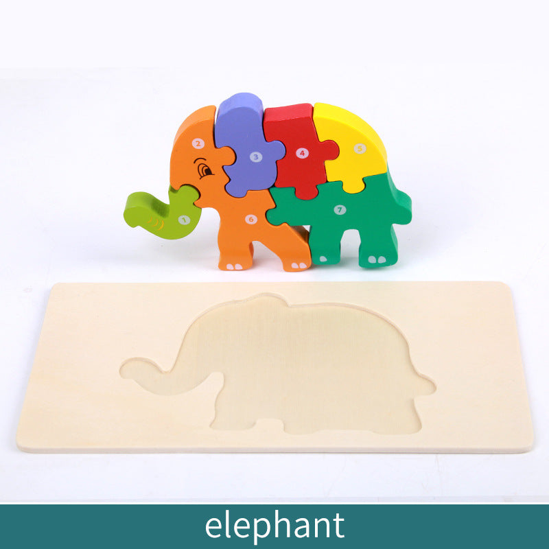 Wooden Children's Educational Toys 4-6 Wooden Animal Traffic Shape Matching 3D Montessori Colorful Shape Learning Puzzle, Preschool Education Toys Gifts for Boys Girls
