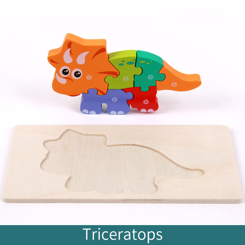 Wooden Children's Educational Toys 4-6 Wooden Animal Traffic Shape Matching 3D Montessori Colorful Shape Learning Puzzle, Preschool Education Toys Gifts for Boys Girls