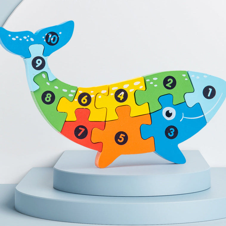 Wooden Children's Educational Toys 4-6 Wooden Animal Traffic Shape Matching 3D Montessori Colorful Shape Learning Puzzle, Preschool Education Toys Gifts for Boys Girls
