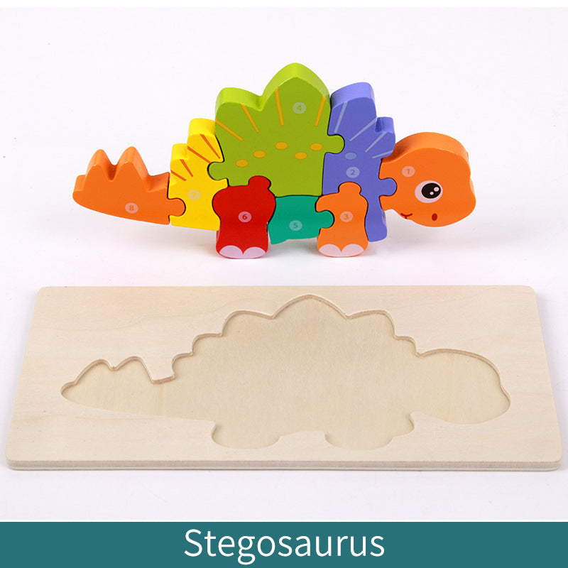 Wooden Children's Educational Toys 4-6 Wooden Animal Traffic Shape Matching 3D Montessori Colorful Shape Learning Puzzle, Preschool Education Toys Gifts for Boys Girls