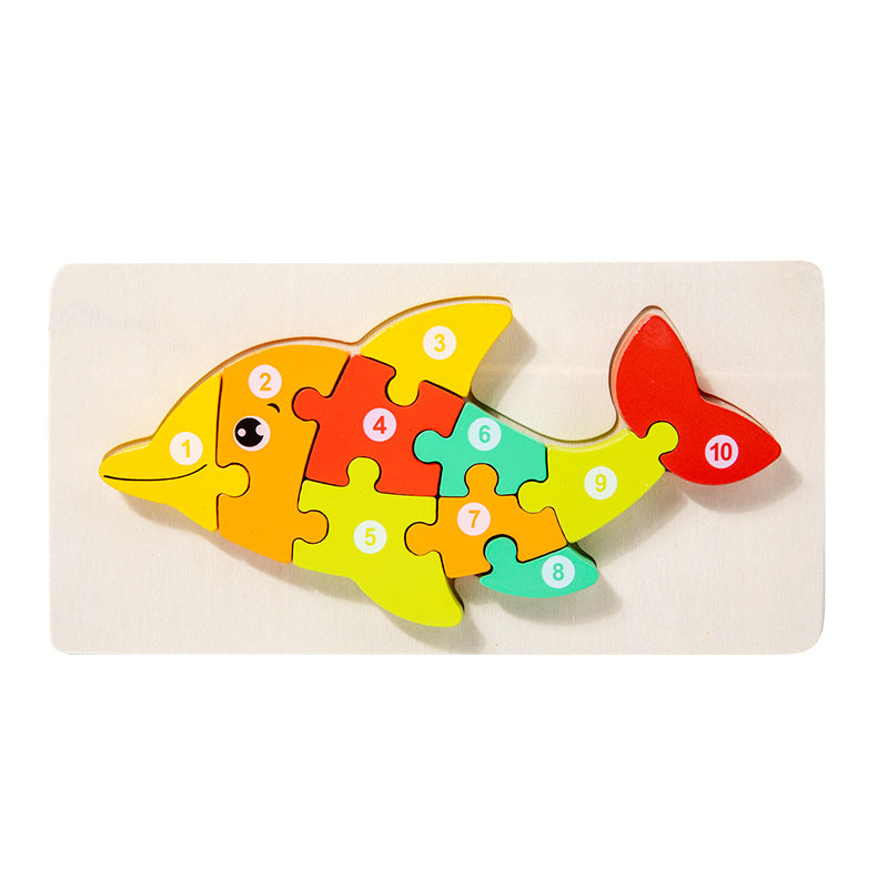 Wooden Children's Educational Toys 4-6 Wooden Animal Traffic Shape Matching 3D Montessori Colorful Shape Learning Puzzle, Preschool Education Toys Gifts for Boys Girls