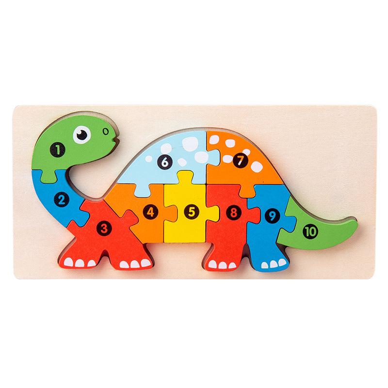 Wooden Children's Educational Toys 4-6 Wooden Animal Traffic Shape Matching 3D Montessori Colorful Shape Learning Puzzle, Preschool Education Toys Gifts for Boys Girls