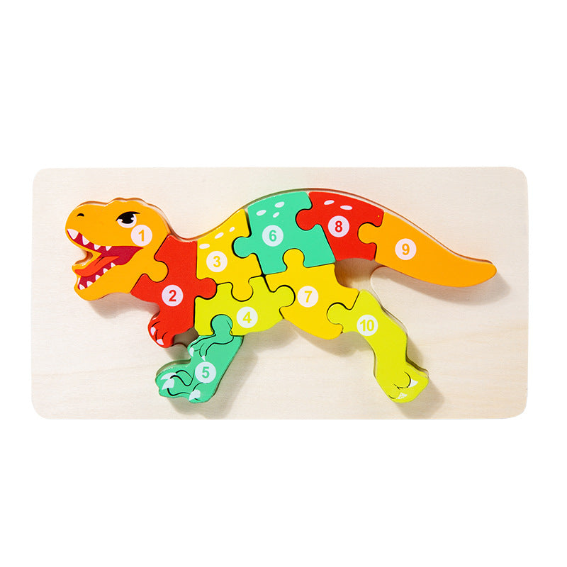 Wooden Children's Educational Toys 4-6 Wooden Animal Traffic Shape Matching 3D Montessori Colorful Shape Learning Puzzle, Preschool Education Toys Gifts for Boys Girls