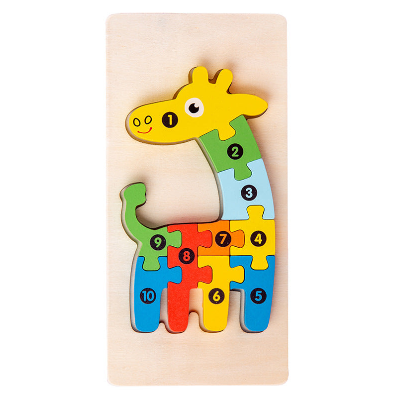 Wooden Children's Educational Toys 4-6 Wooden Animal Traffic Shape Matching 3D Montessori Colorful Shape Learning Puzzle, Preschool Education Toys Gifts for Boys Girls