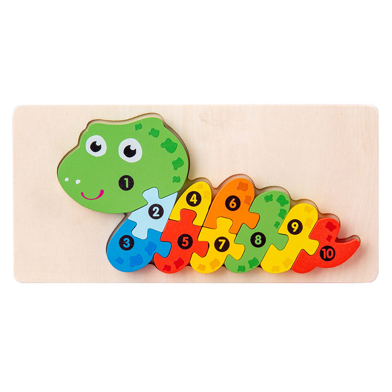 Wooden Children's Educational Toys 4-6 Wooden Animal Traffic Shape Matching 3D Montessori Colorful Shape Learning Puzzle, Preschool Education Toys Gifts for Boys Girls