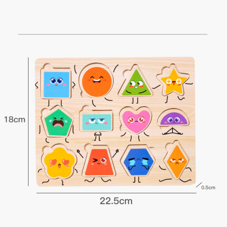 Children's Educational Toys 4--6 years Wooden Puzzles for Toddlers 9 Pieces Preschool Educational and Learning Traffic Fruit Number Animal Cognition Flat Handheld Puzzle STEM Toys