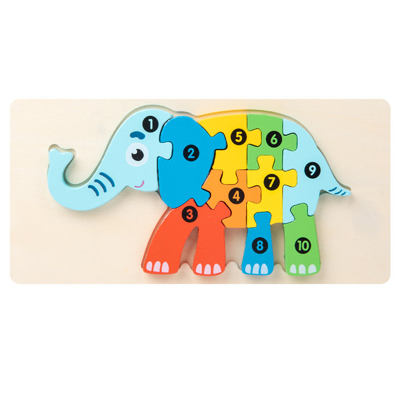 Wooden Children's Educational Toys 4-6 Wooden Animal Traffic Shape Matching 3D Montessori Colorful Shape Learning Puzzle, Preschool Education Toys Gifts for Boys Girls