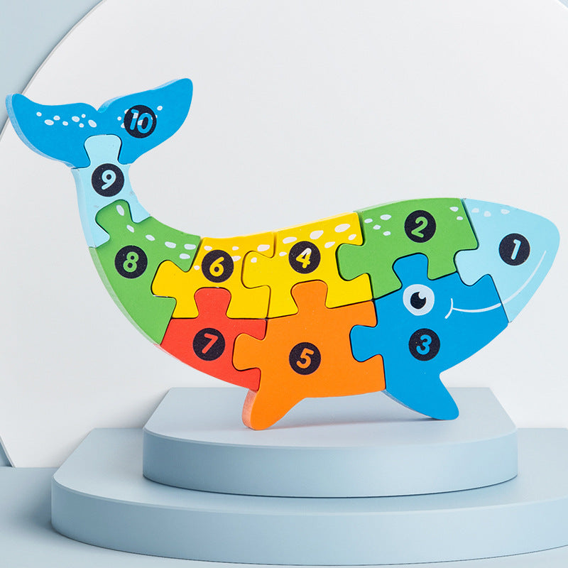 Wooden Children's Educational Toys 4-6 Wooden Animal Traffic Shape Matching 3D Montessori Colorful Shape Learning Puzzle, Preschool Education Toys Gifts for Boys Girls