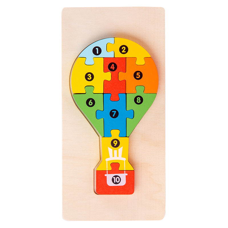 Wooden Children's Educational Toys 4-6 Wooden Animal Traffic Shape Matching 3D Montessori Colorful Shape Learning Puzzle, Preschool Education Toys Gifts for Boys Girls