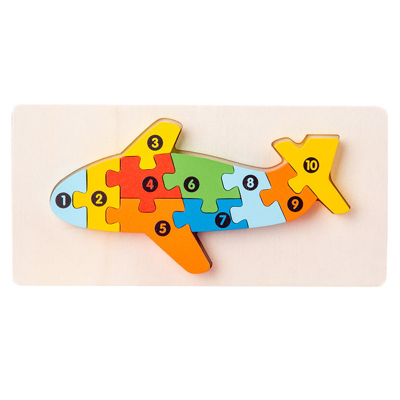 Wooden Children's Educational Toys 4-6 Wooden Animal Traffic Shape Matching 3D Montessori Colorful Shape Learning Puzzle, Preschool Education Toys Gifts for Boys Girls