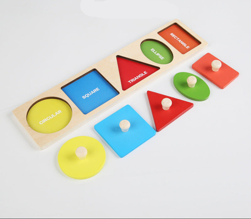 Montessori Toy Wooden Shape Peg Puzzle, Fine Motor Color Matching Sorting Board, Early Learning Educational Activity Toy Gift for Preschool Toddler Baby