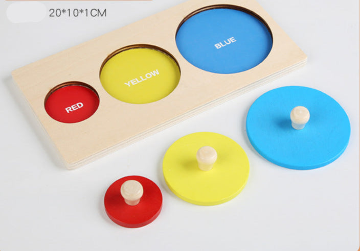 Montessori Toy Wooden Shape Peg Puzzle, Fine Motor Color Matching Sorting Board, Early Learning Educational Activity Toy Gift for Preschool Toddler Baby
