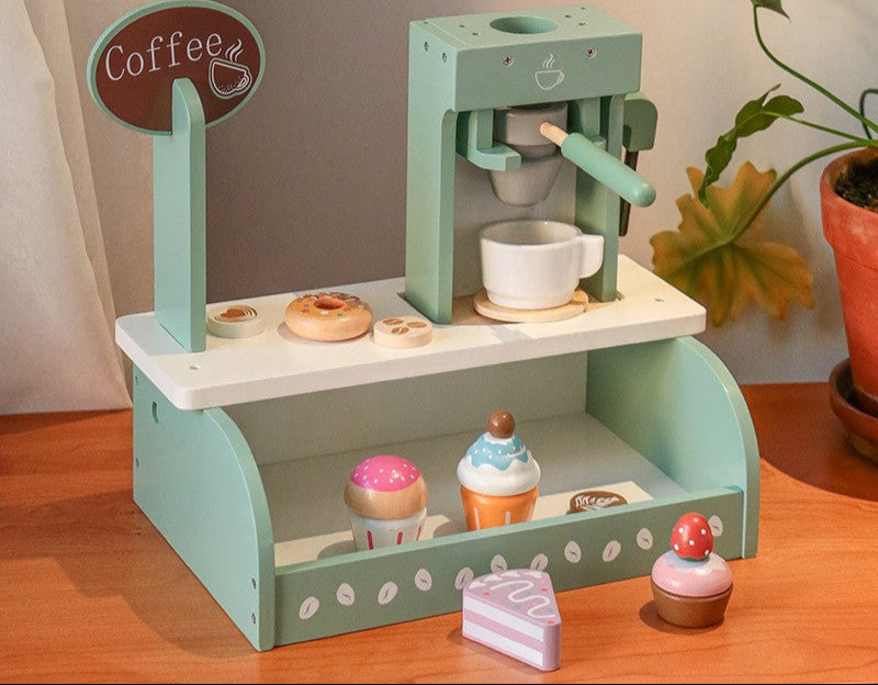 Wooden Tea Party Set for Little Girls, Tea Set Toddler Girl Toys, Pretend Play Tea Sets for Toddlers 3-5, Wooden Toys with Cupcake Stand & Play Kitchen Accessories for 3 4 5 6 Years Old Gifts