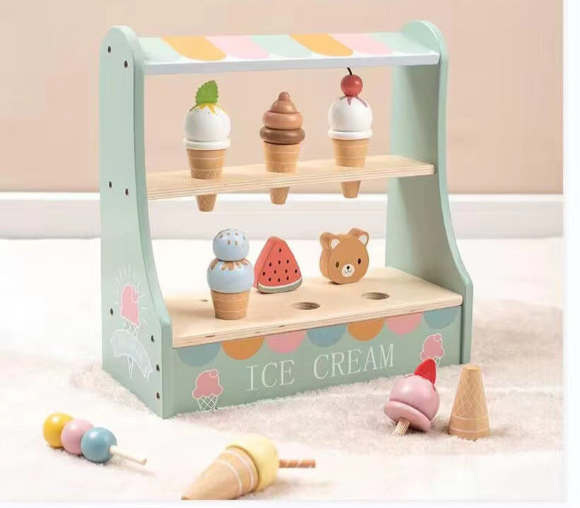 Wooden Tea Party Set for Little Girls, Tea Set Toddler Girl Toys, Pretend Play Tea Sets for Toddlers 3-5, Wooden Toys with Cupcake Stand & Play Kitchen Accessories for 3 4 5 6 Years Old Gifts