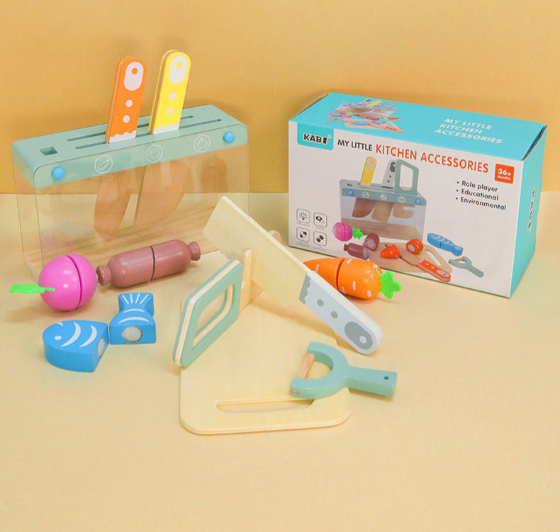 Wooden Tea Party Set for Little Girls, Tea Set Toddler Girl Toys, Pretend Play Tea Sets for Toddlers 3-5, Wooden Toys with Cupcake Stand & Play Kitchen Accessories for 3 4 5 6 Years Old Gifts