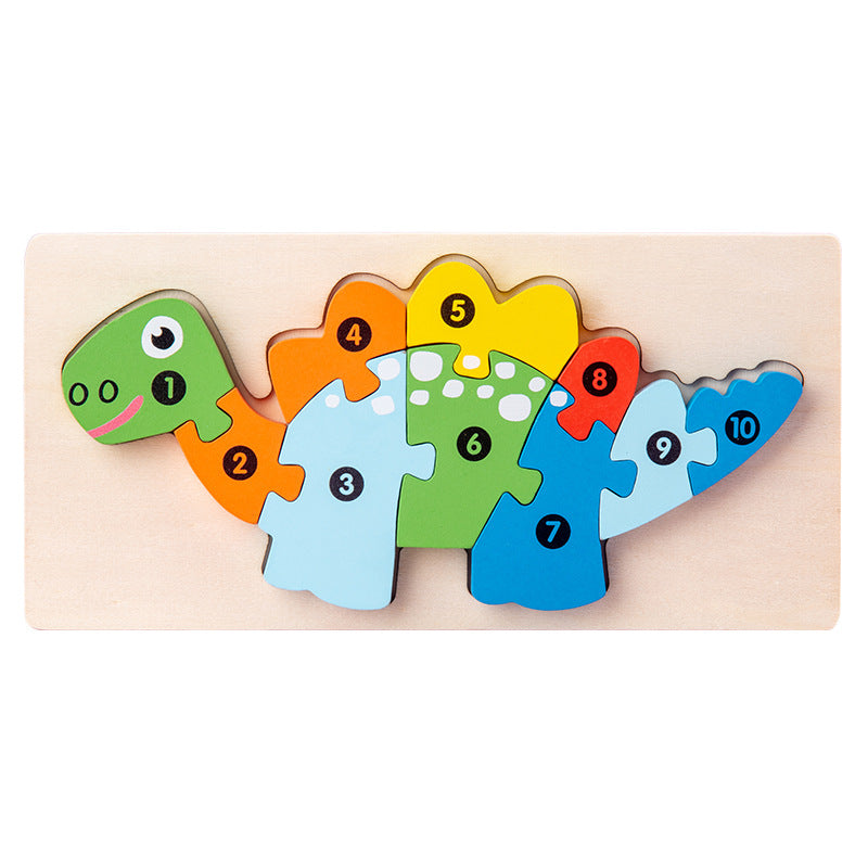 Wooden Children's Educational Toys 4-6 Wooden Animal Traffic Shape Matching 3D Montessori Colorful Shape Learning Puzzle, Preschool Education Toys Gifts for Boys Girls