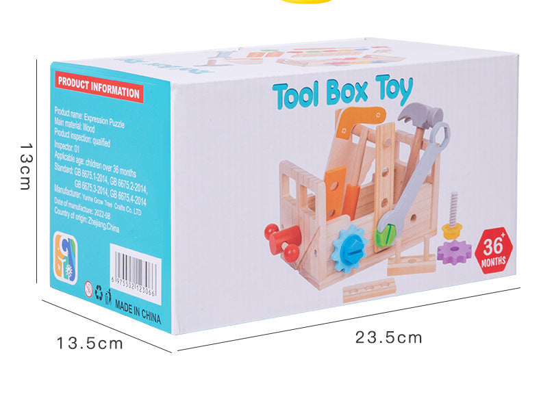 Toddler Wooden Simulation Repair Toolbox Nuts Screws Educational Disassembly Building Blocks Toy Baby Birthday Gift