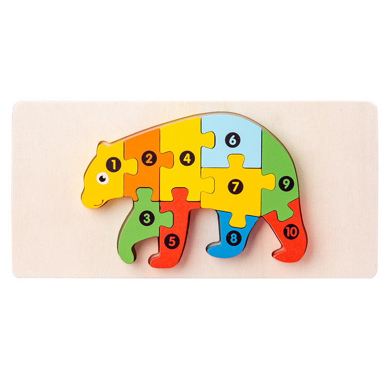 Wooden Children's Educational Toys 4-6 Wooden Animal Traffic Shape Matching 3D Montessori Colorful Shape Learning Puzzle, Preschool Education Toys Gifts for Boys Girls