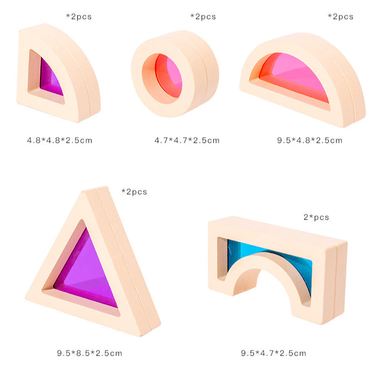 Wooden Rainbow Building Blocks for Kids 25 Pcs Rainbow Stacker Stacking Blocks Game Colorful Construction Toys Preschool Learning Educational Toys -Geometry Wooden Blocks for Boys & Girls