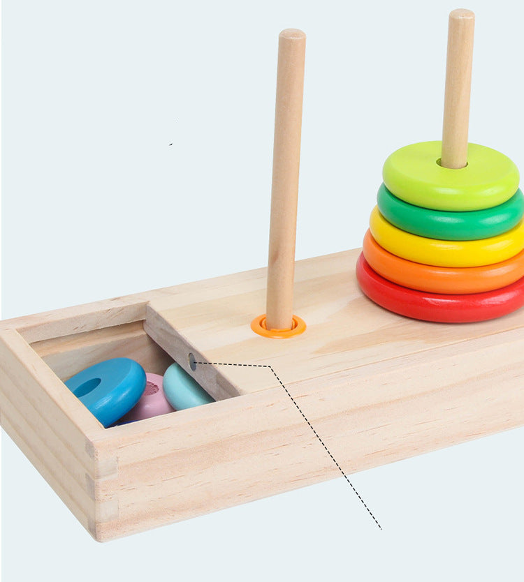 Montessori Toys Tower Wooden Toys Logical Thinking Challenge Wooden Sensory Toys for Ages 2-4 Toddlers Kids Baby, Toddler Stocking Stuffers Learning Toy