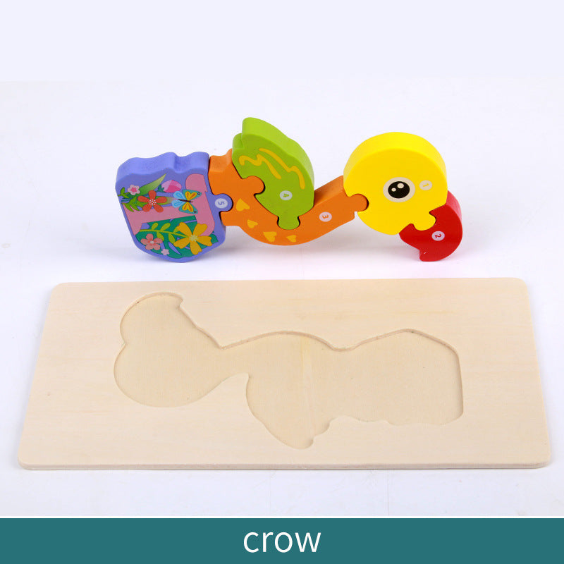 Wooden Children's Educational Toys 4-6 Wooden Animal Traffic Shape Matching 3D Montessori Colorful Shape Learning Puzzle, Preschool Education Toys Gifts for Boys Girls