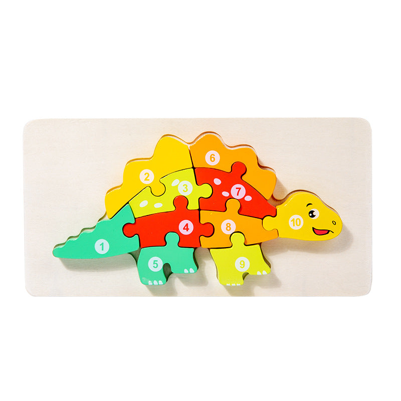Wooden Children's Educational Toys 4-6 Wooden Animal Traffic Shape Matching 3D Montessori Colorful Shape Learning Puzzle, Preschool Education Toys Gifts for Boys Girls