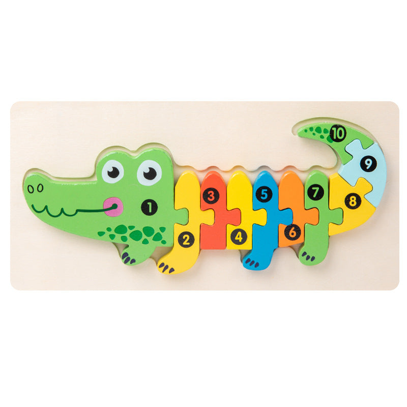 Wooden Children's Educational Toys 4-6 Wooden Animal Traffic Shape Matching 3D Montessori Colorful Shape Learning Puzzle, Preschool Education Toys Gifts for Boys Girls