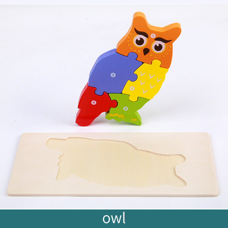Wooden Children's Educational Toys 4-6 Wooden Animal Traffic Shape Matching 3D Montessori Colorful Shape Learning Puzzle, Preschool Education Toys Gifts for Boys Girls