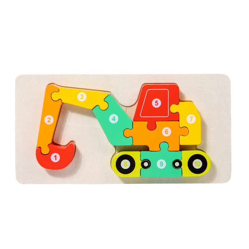 Wooden Children's Educational Toys 4-6 Wooden Animal Traffic Shape Matching 3D Montessori Colorful Shape Learning Puzzle, Preschool Education Toys Gifts for Boys Girls