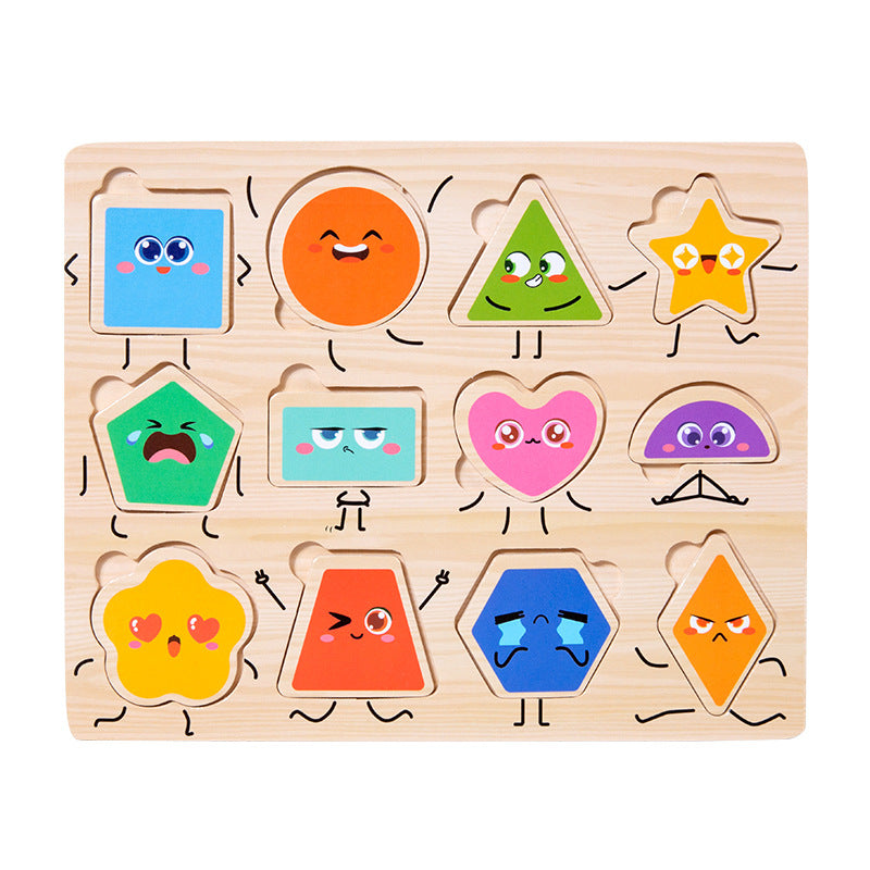 Children's Educational Toys 4--6 years Wooden Puzzles for Toddlers 9 Pieces Preschool Educational and Learning Traffic Fruit Number Animal Cognition Flat Handheld Puzzle STEM Toys