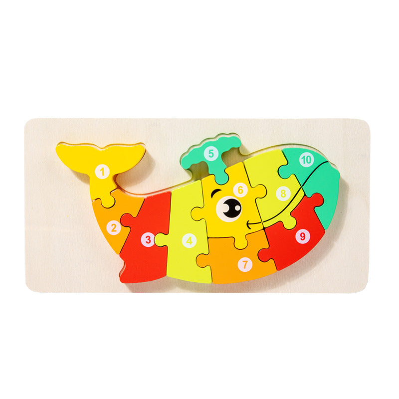Wooden Children's Educational Toys 4-6 Wooden Animal Traffic Shape Matching 3D Montessori Colorful Shape Learning Puzzle, Preschool Education Toys Gifts for Boys Girls