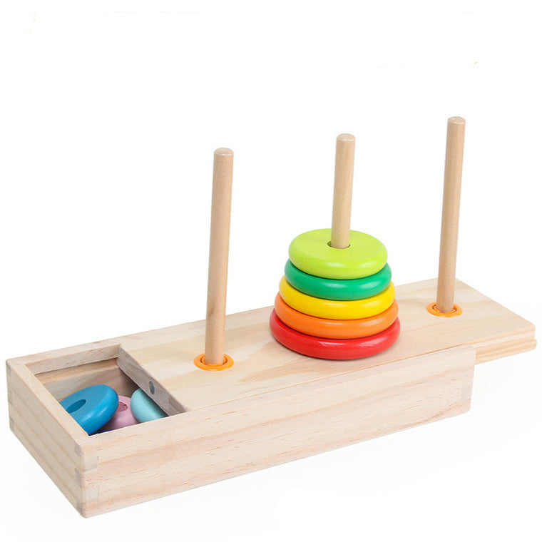 Montessori Toys Tower Wooden Toys Logical Thinking Challenge Wooden Sensory Toys for Ages 2-4 Toddlers Kids Baby, Toddler Stocking Stuffers Learning Toy
