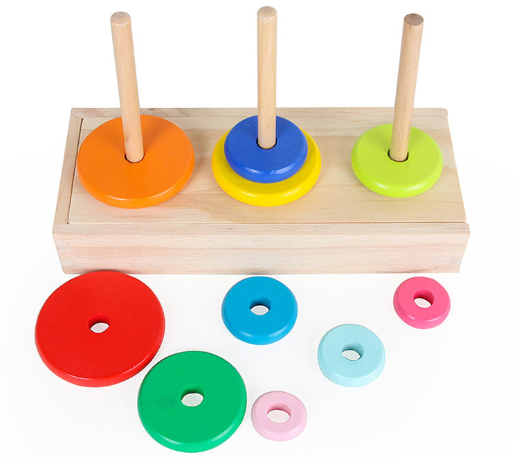 Montessori Toys Tower Wooden Toys Logical Thinking Challenge Wooden Sensory Toys for Ages 2-4 Toddlers Kids Baby, Toddler Stocking Stuffers Learning Toy