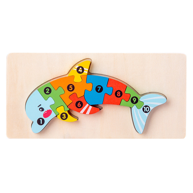 Wooden Children's Educational Toys 4-6 Wooden Animal Traffic Shape Matching 3D Montessori Colorful Shape Learning Puzzle, Preschool Education Toys Gifts for Boys Girls
