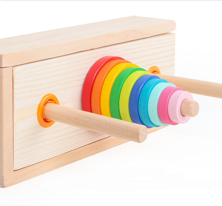 Montessori Toys Tower Wooden Toys Logical Thinking Challenge Wooden Sensory Toys for Ages 2-4 Toddlers Kids Baby, Toddler Stocking Stuffers Learning Toy