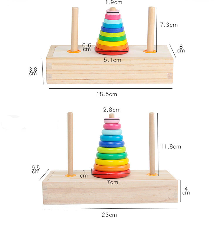 Montessori Toys Tower Wooden Toys Logical Thinking Challenge Wooden Sensory Toys for Ages 2-4 Toddlers Kids Baby, Toddler Stocking Stuffers Learning Toy