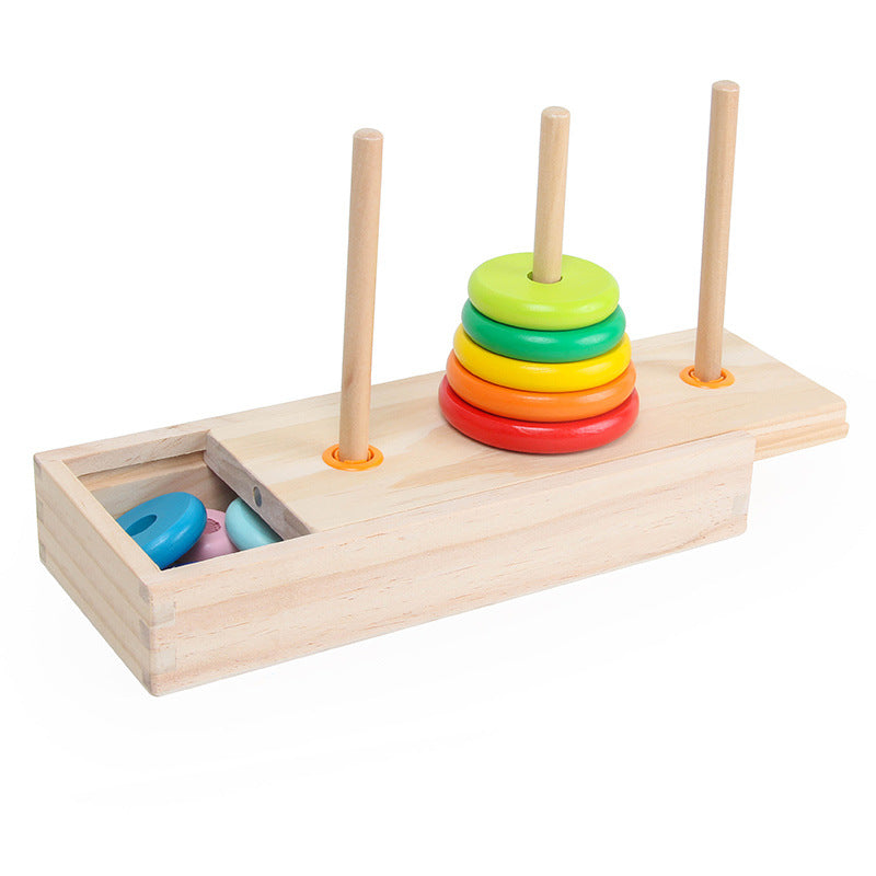 Montessori Toys Tower Wooden Toys Logical Thinking Challenge Wooden Sensory Toys for Ages 2-4 Toddlers Kids Baby, Toddler Stocking Stuffers Learning Toy