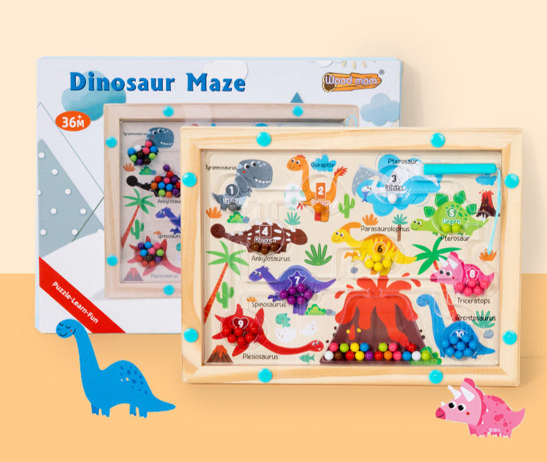 Magnetic Color and Number Maze, Montessori Toys for 3+ Year Old, Wooden Puzzle Activity Board, Learning Educational Counting Matching Toys for Toddlers and Kids Boys Girls Preschoolers 3 4 5 Years Old