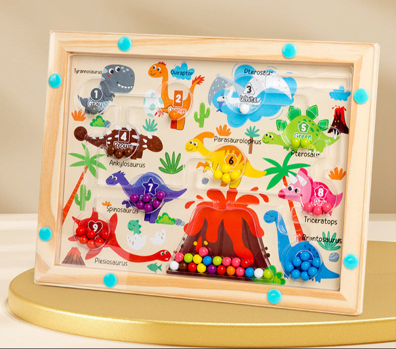 Magnetic Color and Number Maze, Montessori Toys for 3+ Year Old, Wooden Puzzle Activity Board, Learning Educational Counting Matching Toys for Toddlers and Kids Boys Girls Preschoolers 3 4 5 Years Old