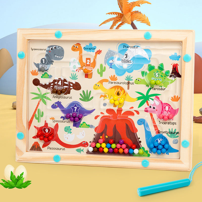 Magnetic Color and Number Maze, Montessori Toys for 3+ Year Old, Wooden Puzzle Activity Board, Learning Educational Counting Matching Toys for Toddlers and Kids Boys Girls Preschoolers 3 4 5 Years Old