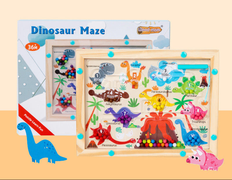 Magnetic Color and Number Maze, Montessori Toys for 3+ Year Old, Wooden Puzzle Activity Board, Learning Educational Counting Matching Toys for Toddlers and Kids Boys Girls Preschoolers 3 4 5 Years Old