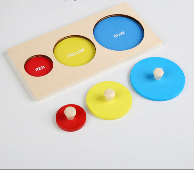 Montessori Toy Wooden Shape Peg Puzzle, Fine Motor Color Matching Sorting Board, Early Learning Educational Activity Toy Gift for Preschool Toddler Baby