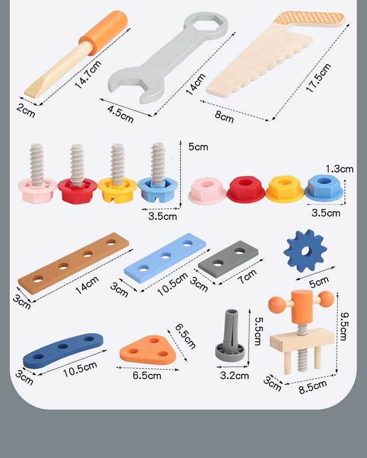 Montessori Toys ool Bench for Kids Toy Play Workbench Wooden Tool Bench Workshop Workbench with Tools Set Wooden Construction Bench Toy for 3 4 5 Year Old Boys Girls