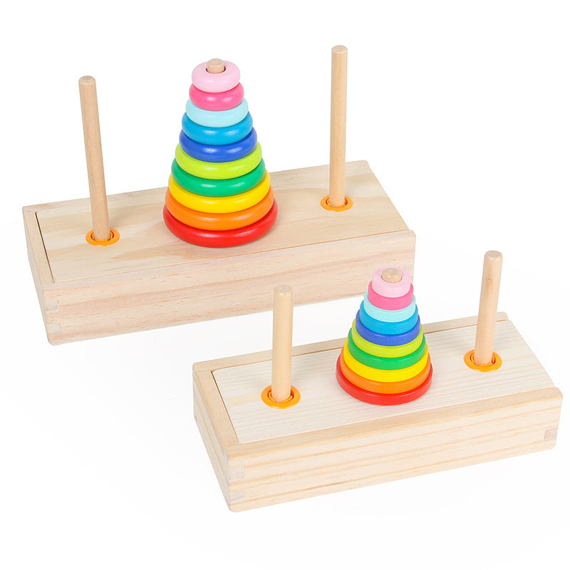 Montessori Toys Tower Wooden Toys Logical Thinking Challenge Wooden Sensory Toys for Ages 2-4 Toddlers Kids Baby, Toddler Stocking Stuffers Learning Toy