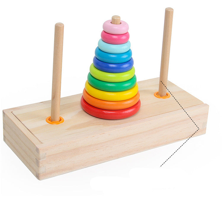 Montessori Toys Tower Wooden Toys Logical Thinking Challenge Wooden Sensory Toys for Ages 2-4 Toddlers Kids Baby, Toddler Stocking Stuffers Learning Toy